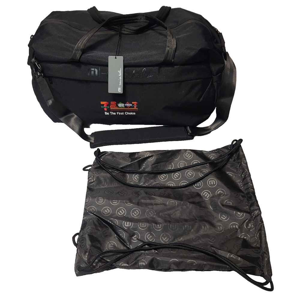 Travis Mathew Embroidered Promo Lateral Duffel w/ Attached Drawstring Bag NWT!
